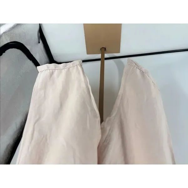 J.Crew Linen Cotton Cropped Wide Leg Pants Size XL Pink - Image 6