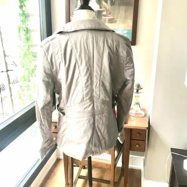 Mossimo Gray Silver Satin Like Quilted Puffer Jacket Coat Sz XL - Image 4