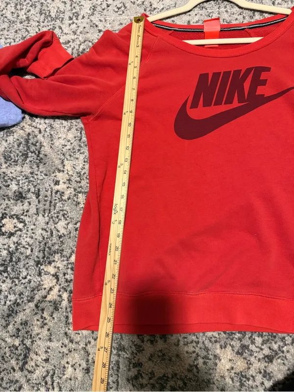 Nike Women’s Red Swoosh Logo Crewneck Sweatshirt - Image 7