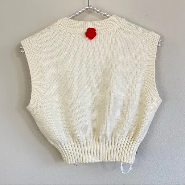 For Love & Lemons Ellie Top Rose Appliqué Sleeveless Vest Size XS x Free People‎ - Image 8