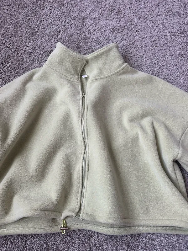 Light green zip up jacket Size M - Image 3