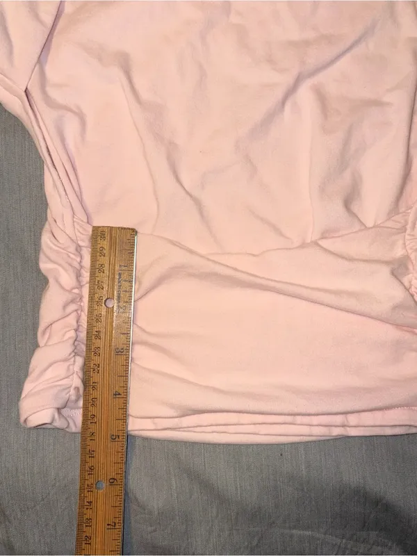 Garage SuperSoft Ruched Back Top Small Light Pink, Open Back Cap/Short Sleeve - Image 5