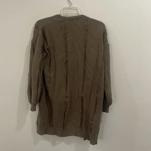 BKE Frayed Seam Cardigan Sweater Distressed open sweater XS - Image 9