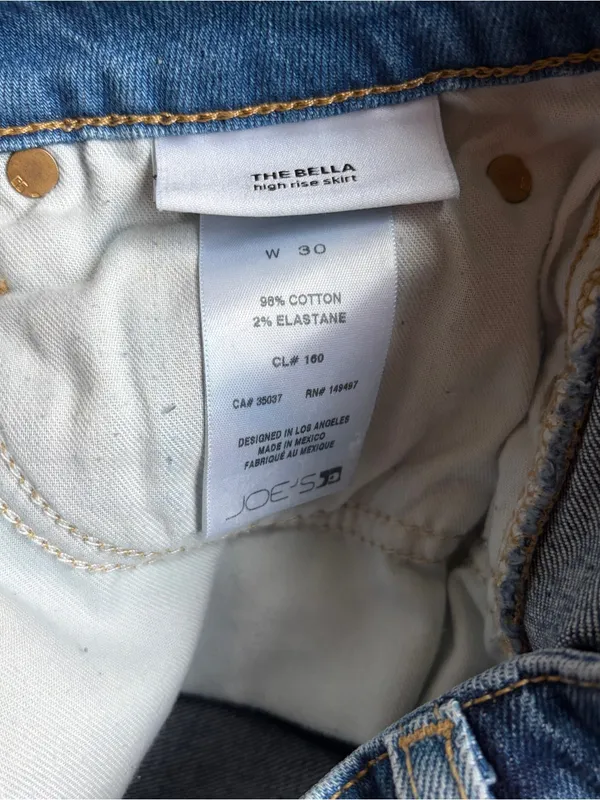 Joe’s Jeans Women’s Bella Two Tone Blue Navy Denim Mini Skirt High Rise Size 30 - Image 9