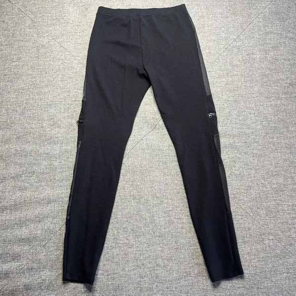 Guess Los Angeles Black Faux Leather Moto Leggings Zippers Womens M‎ - Image 7