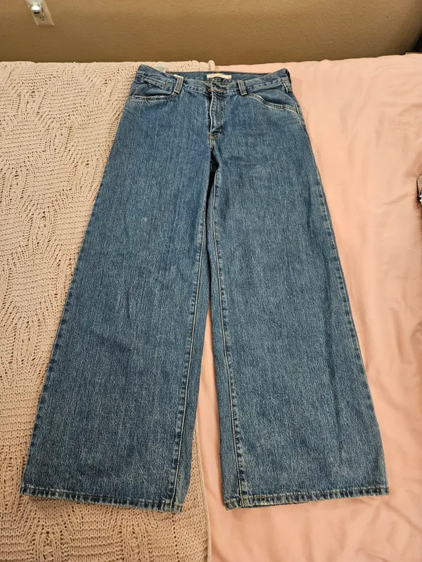 Levi's Blue Wide Leg Flare Jeans - Image 5