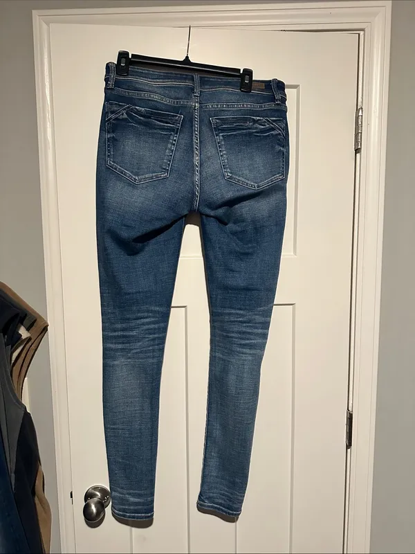 Buckle Black Slim Fit Dark Blue Stretch Jeans - Image 6