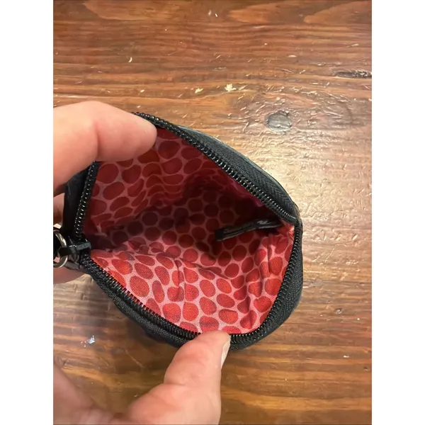 BRIGHTON Pebbled Leather Micro Mini Coin Purse Heart Change Black TINY CUTE - Image 3
