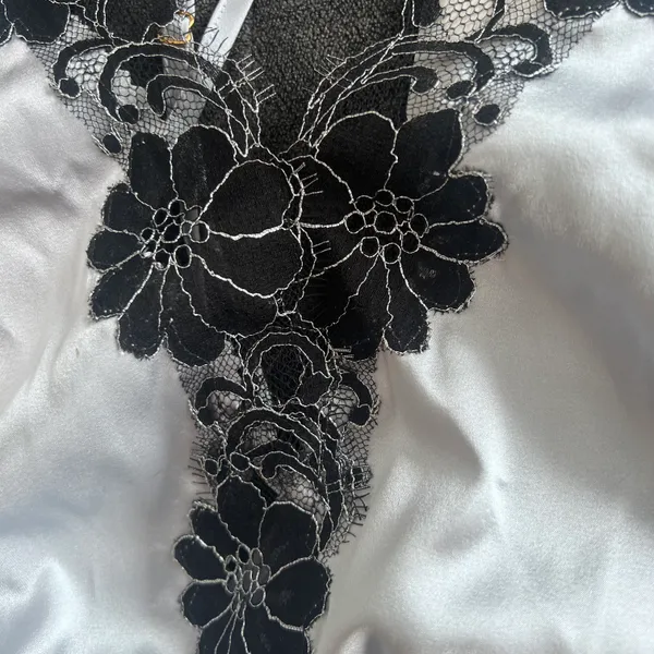 Salua Stardust Silver-Grey & Black Silk Mini Romper Lingerie - Image 9