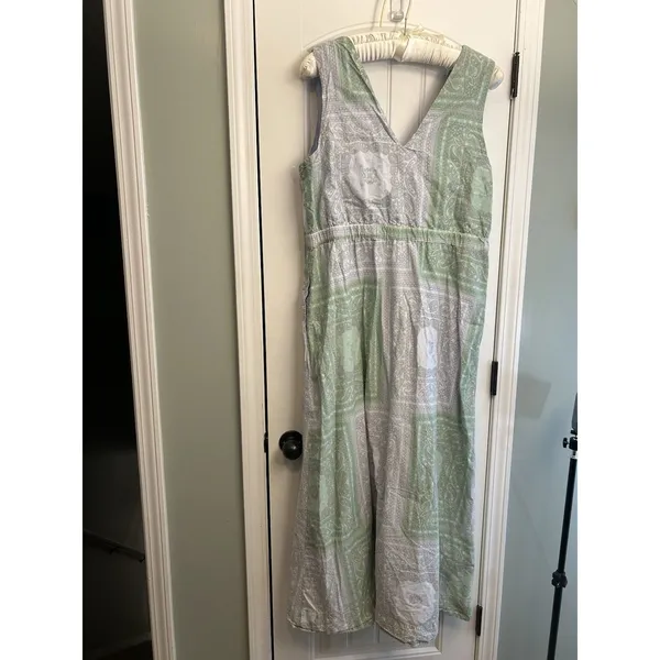 Universal Thread Women’s XL Green Paisley Bandana V Neck Boho Maxi Dress Pockets - Image 12