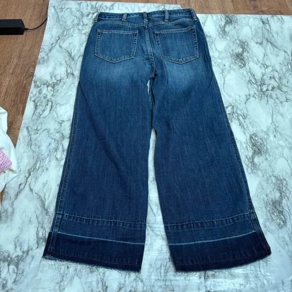 Abercrombie Fitch Stovepipe Jean Womens 28 / 6 Cropped Released Hem Wide Leg Y2K - Image 7