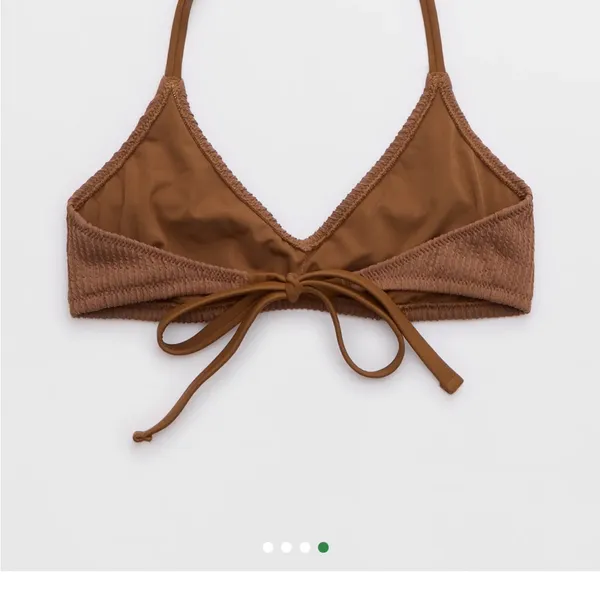 Aerie Women’s Medium Crinkle Halter Voop Bikini Top-Dark Brown - Image 4