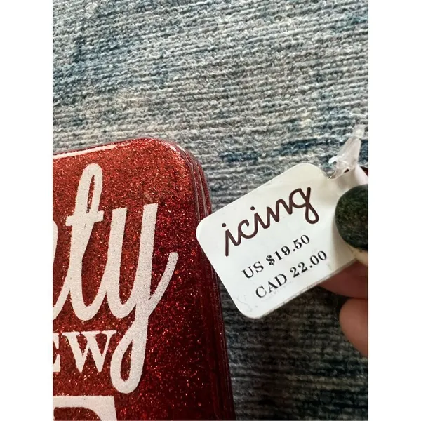 Icing Red Glitter Naughty Is The New Nice Smart Phone Wristlet - Image 3