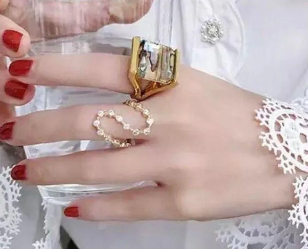 Free People Abalone Illusion Gold Ring - Image 3