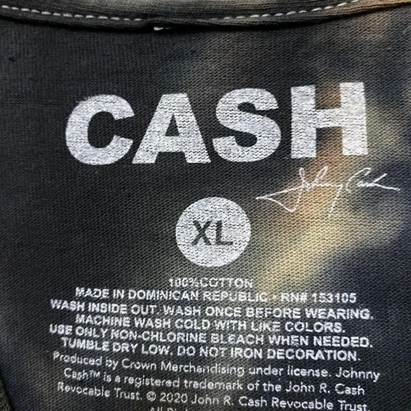 Johnny Cash Man In Black Camo tie dye Tshirt size Extra Large - Image 4
