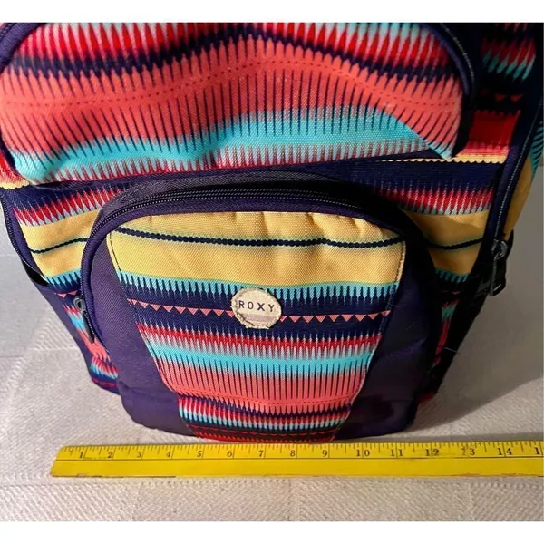Roxy Bohemian Aztec Print Colorful Multi-Pocket Laptop Compartment Back - Image 8