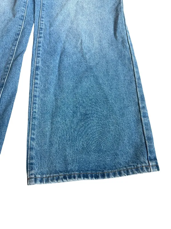 Edikted Wide Leg Jeans Medium Wash Denim Y2k Retro 2000s Cotton Size Small Women - Image 5