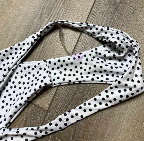 Polka Dot Ruffle High Cut Bikini Set - Image 4