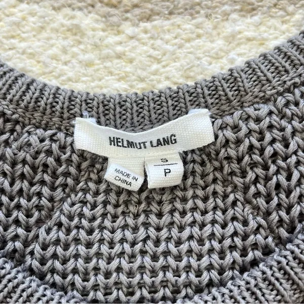 Helmut Lang Gray Plov Open Knit Fine Cord Pullover Sweater Small - Image 5