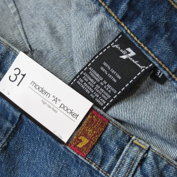 NWT 7 For All Mankind Modern 'A' Pocket in Havana Rigid High Rise Flare Jeans 31 - Image 3