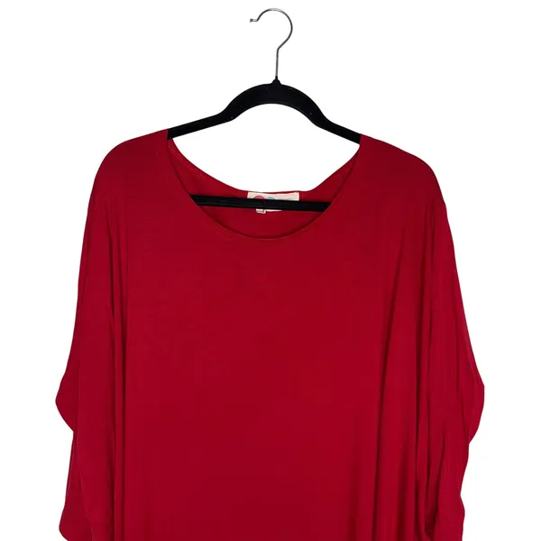 Free People FP Beach Tunic Women‎ XS/S Red Excellent Oversized Dolman High Low - Image 2