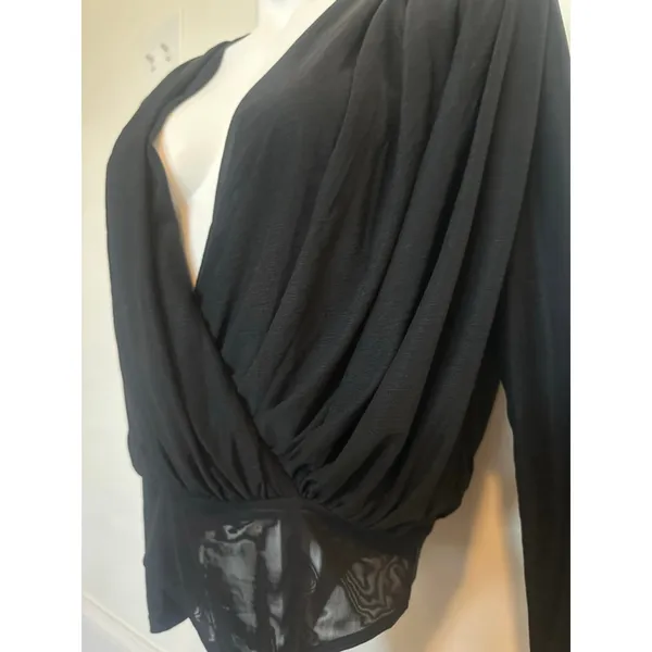 Abercrombie Fitch Black Long Sleeve Bodysuit Small - Image 4
