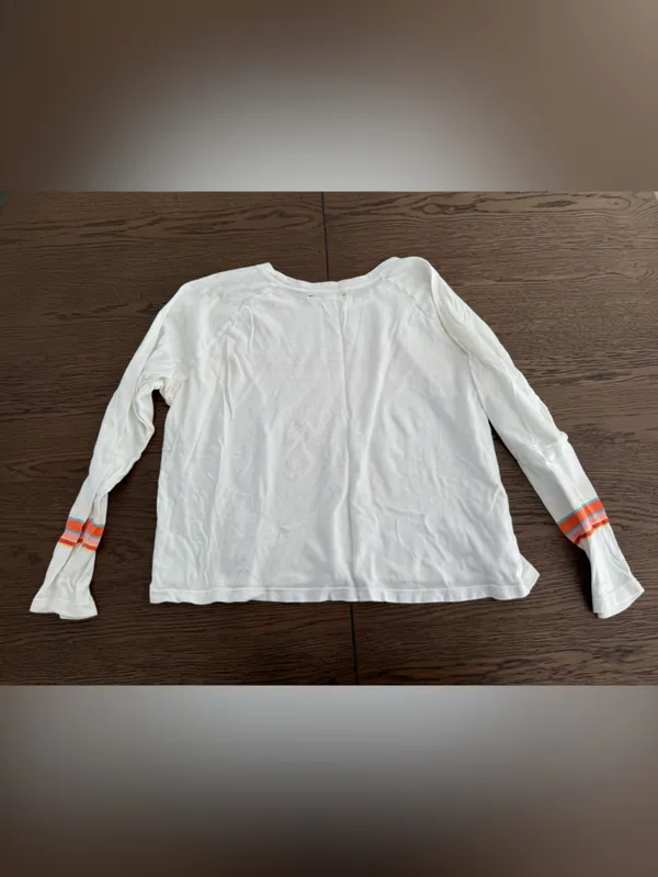 XiRENA White Long Sleeve Tee with Colorful Stripes - Image 3