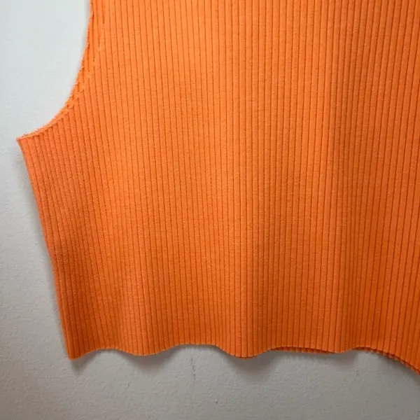 Aerie Ribbed Raw Edge Cropped Tank Top Shirt Orange Sleeveless Stretch Basic XL - Image 7