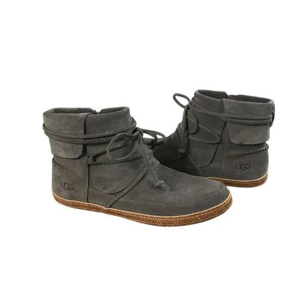 UGG Reid Ankle Suede Bootie W's 7.5 Gray Everyday Comfort Versatile Cottage NWOB - Image 4