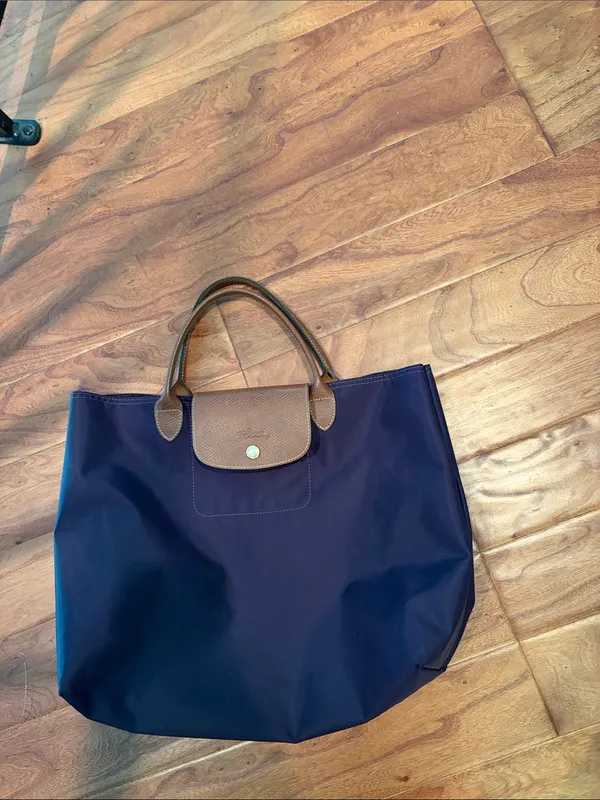 Longchamp Le Pilage Purple Canvas Tote Bag No Zip - Image 2