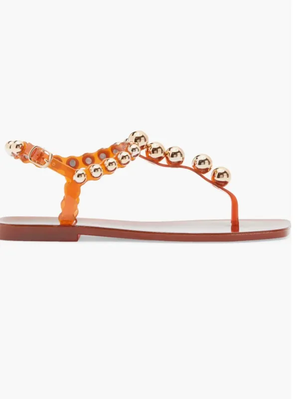 NEW Jeffrey Campbell Plated Embellished Sandal Jeffrey Campbell Orange Gold - Image 3