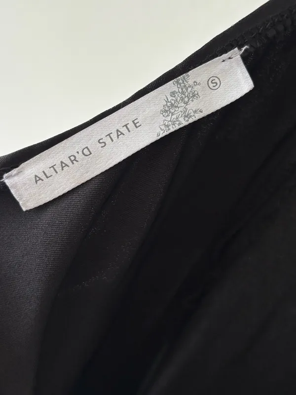 Altar’d State Paityn Strapless Maxi Dress Black Satin Formal Elegant Wedding - Image 14