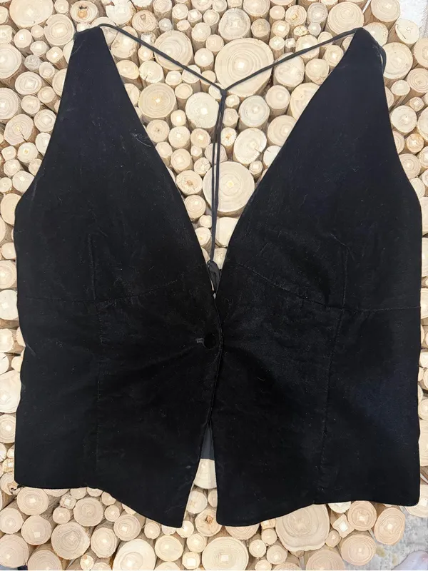 Zara plunge neck velvet V-Neck Sleeveless Top/vest. NWT Sz MD - Image 6