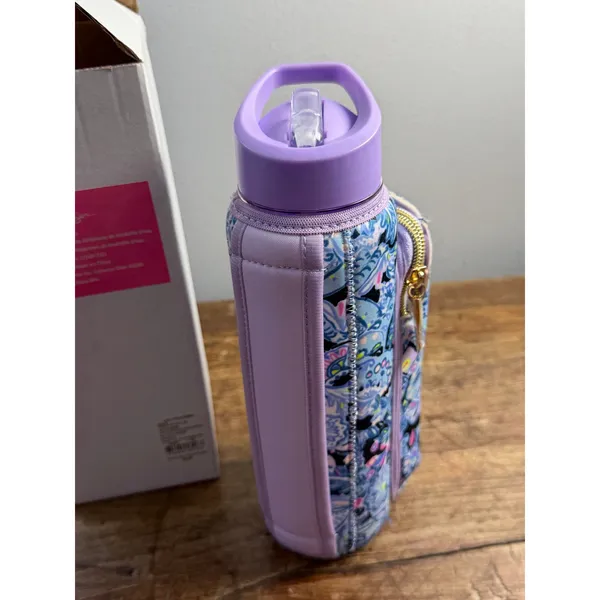 Lilly Pulitzer "Namastay in the Jungle" neoprene sleeve water bottle holder - Image 3