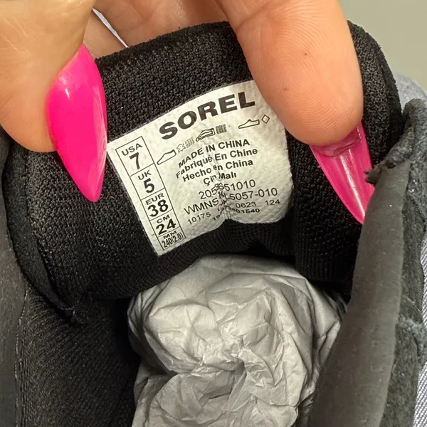 Sorel Out N About Pull-On Wedge‎ Sneaker Women 7 Black Waterproof Suede Bootie - Image 5