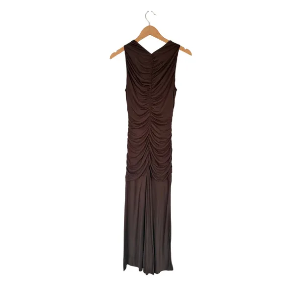 Open Edit Brown Ruched Sleeveless Maxi Dress Size‎ Small NEW - Image 5