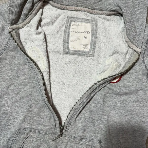 Y2K Aeropostale Graphic Zip Front Hoodie Womens Medium - Image 7