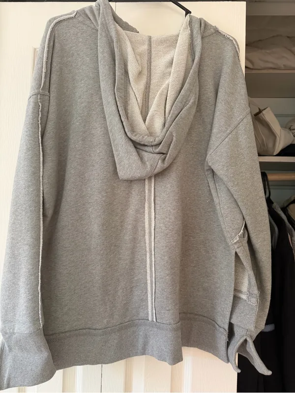 FP Movement by Free People Light Gray Zip-Up Hooded Sweatshirt - Image 4