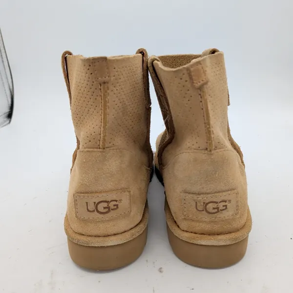 UGG Classic Unlined Mini Perf 1016852 Tan Perforated Suede Ankle Boots Womens 7 - Image 5