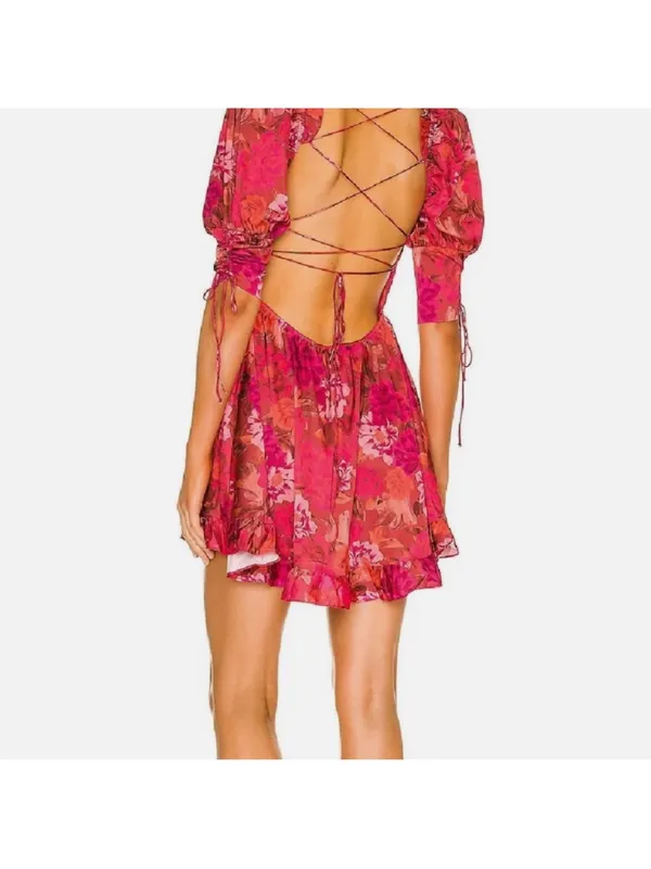 For Love and Lemons Alia Mini Dress in Red size XS - Image 5