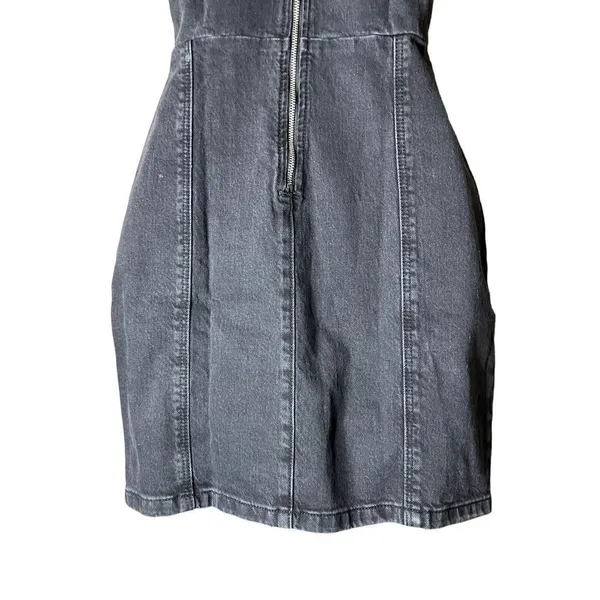 ASOS Denim Racer Dress In Washed Black 0‎ - Image 6