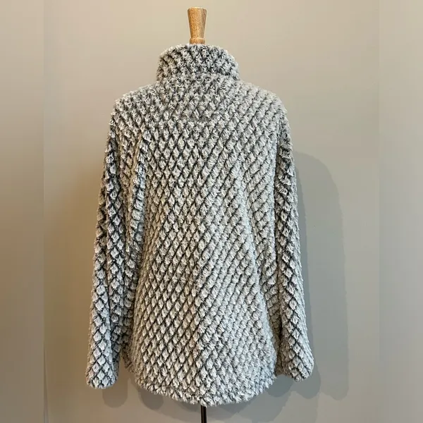 Simply Southern quarter zip long sleeve soft fuzzy pullover size Large - Image 3