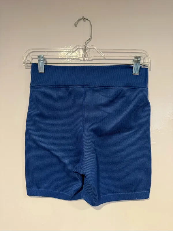 Blue aerie offline High-Rise Ribbed Bike Shorts‎ - Image 3