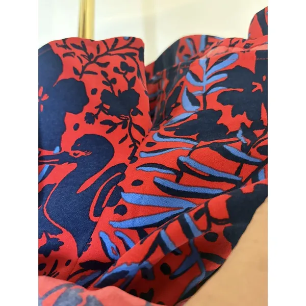 Lilly Pulitzer Red Blue Floral One Shoulder Puff Sleeve Dress Cocktail Size 4 - Image 6