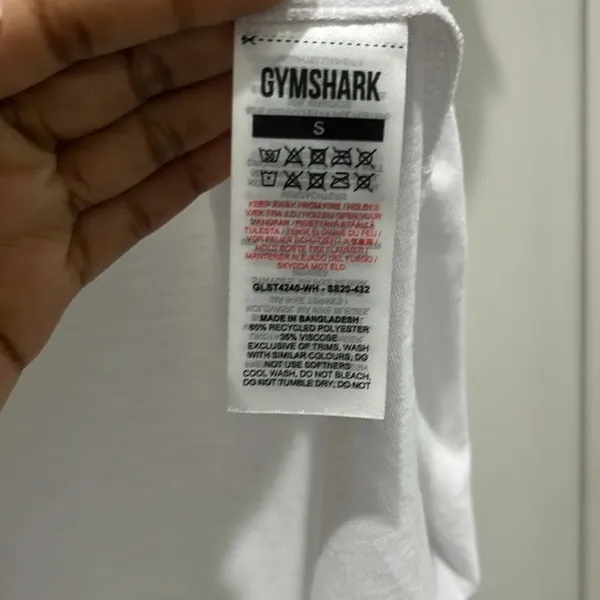 Gymshark White Essential Asymmetrical Side-tie tee Sz S - Image 4