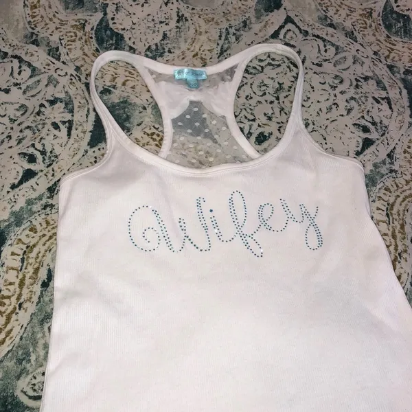 Betsey Johnson small wifey sequin tank top w/bow - Image 3