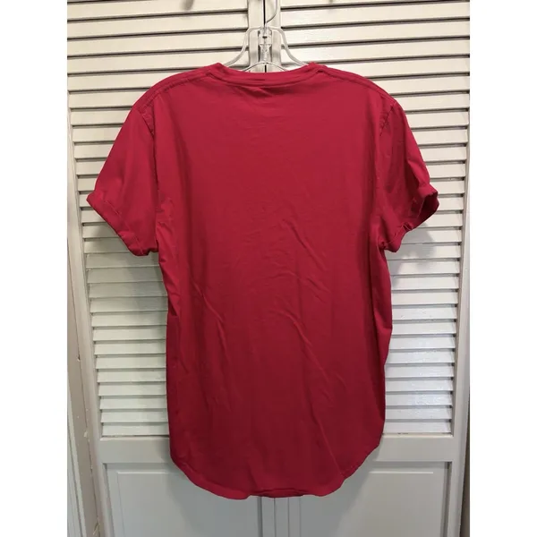Hollister Curve Hem Logo Crew Neck Short Sleeve T-Shirt Size L Soft Red - Image 4