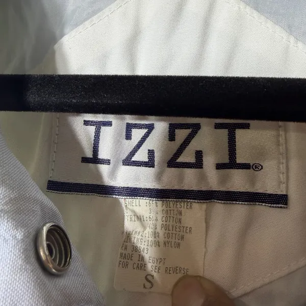 Vintage IZZI Patchwork Windbreaker‎ Jacket Women’s Small Blue White 90s - Image 7