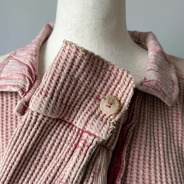 Free People One Scout Waffle Knit Jacket Pink Slouchy Dolman Sleeves - Image 6