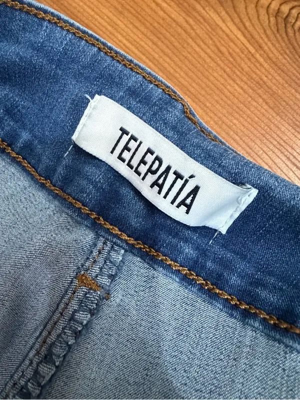 Telepatia Front Seam Flare Bootcut Jeans Blue Denim Stretch Women's Size 11/30 - Image 7